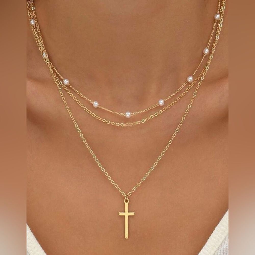 Boho cross necklace M805